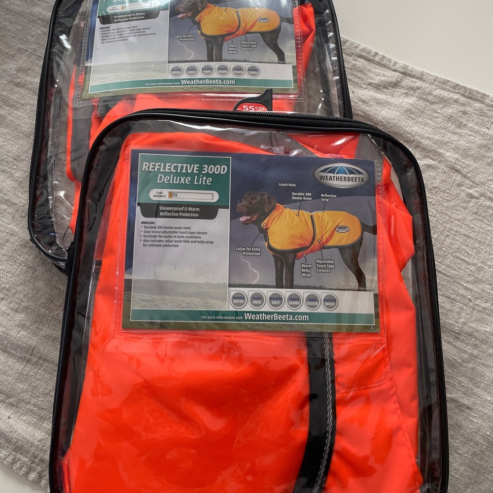 Dog coat.  New.  Two available.